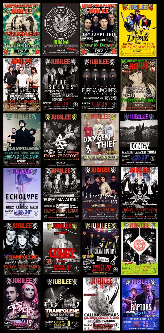 Camden Rocks Jubilee Club Night Posters and flyer design by sophie lo